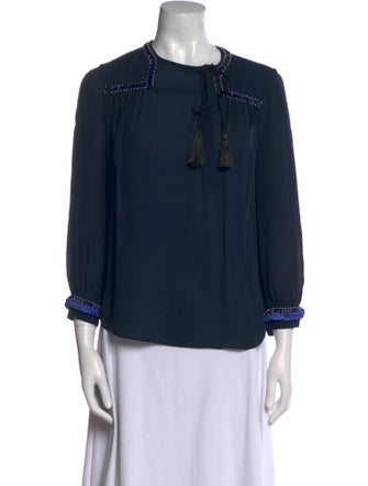 Derek Lam 10 Crosby Silk Crew Neck Blouse