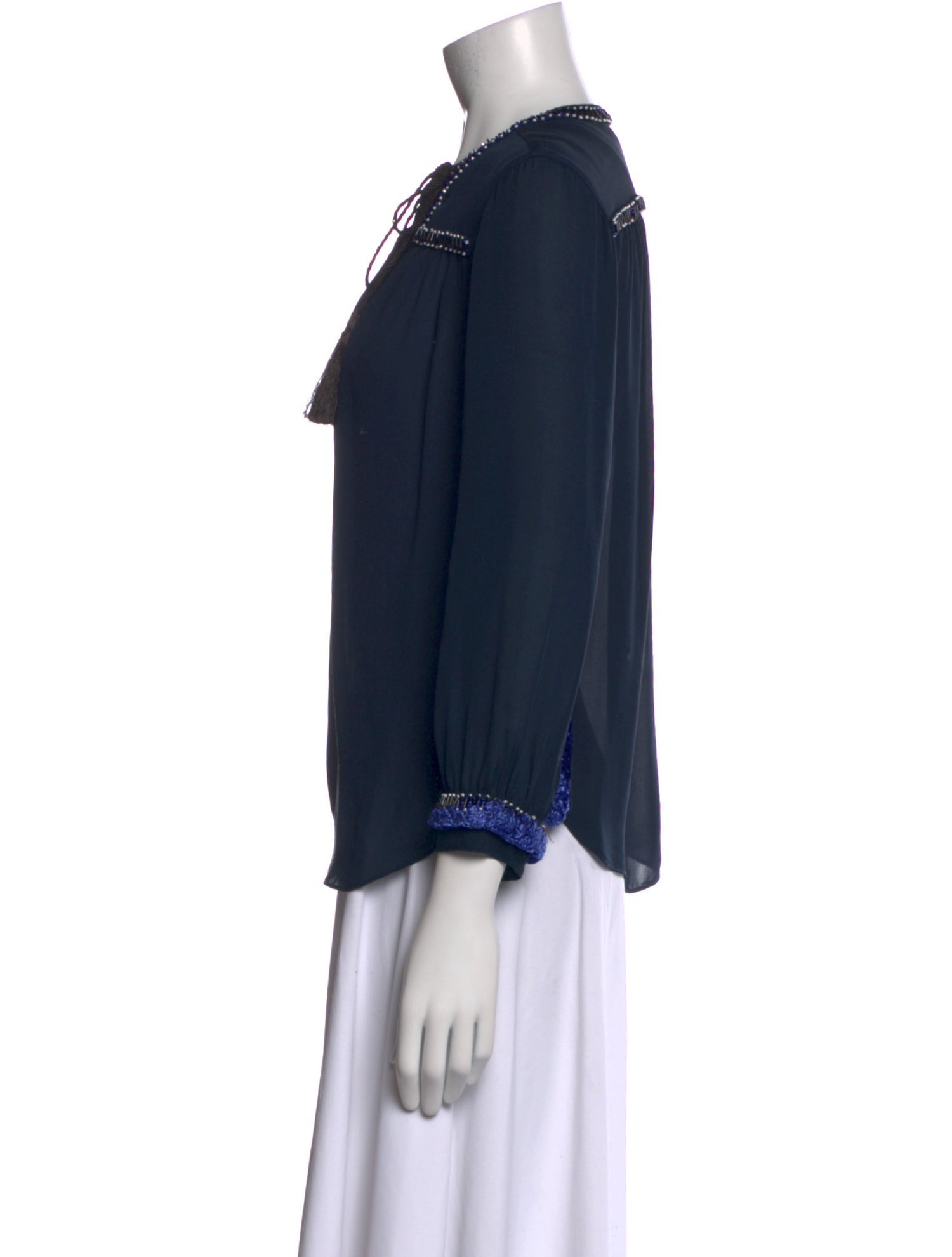 Derek Lam 10 Crosby Silk Crew Neck Blouse