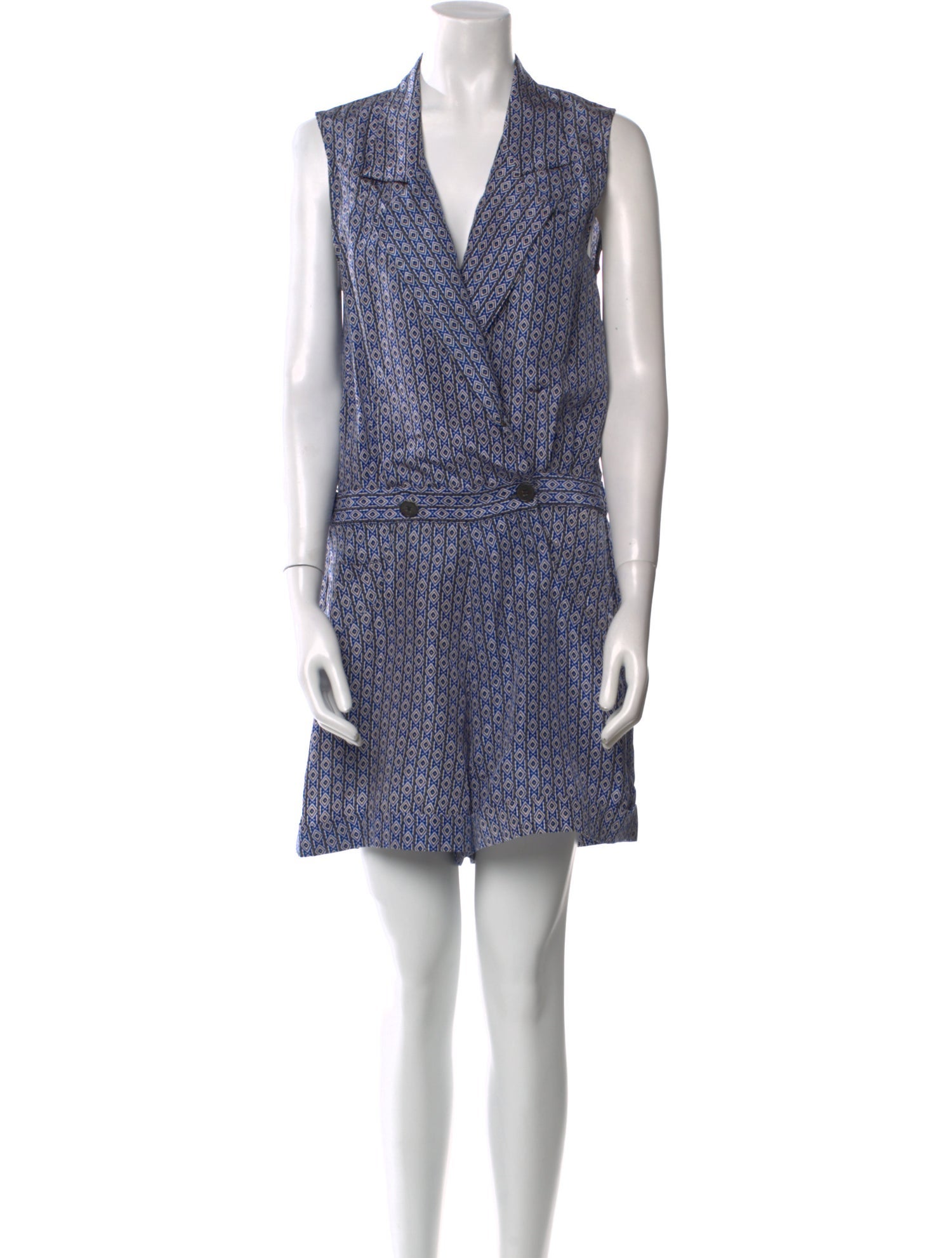 Derek Lam 10 Crosby Silk Printed Romper