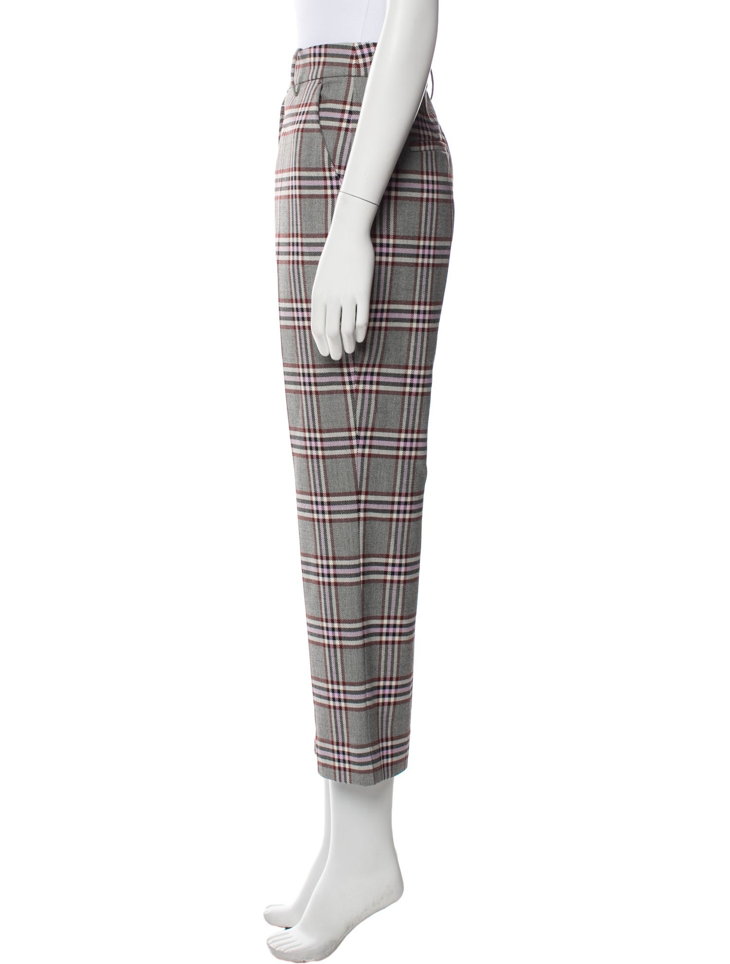 Derek Lam 10 Crosby Plaid Print Straight Leg Pants w/ Tags