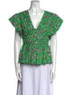 Derek Lam 10 Crosby Floral Print V-Neck Blouse