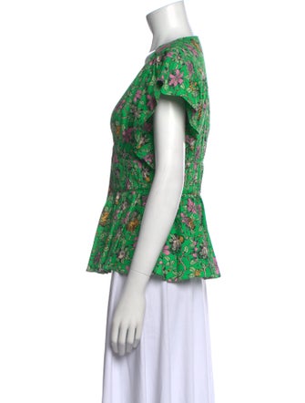 Derek Lam 10 Crosby Floral Print V-Neck Blouse