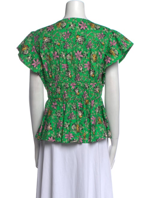 Derek Lam 10 Crosby Floral Print V-Neck Blouse
