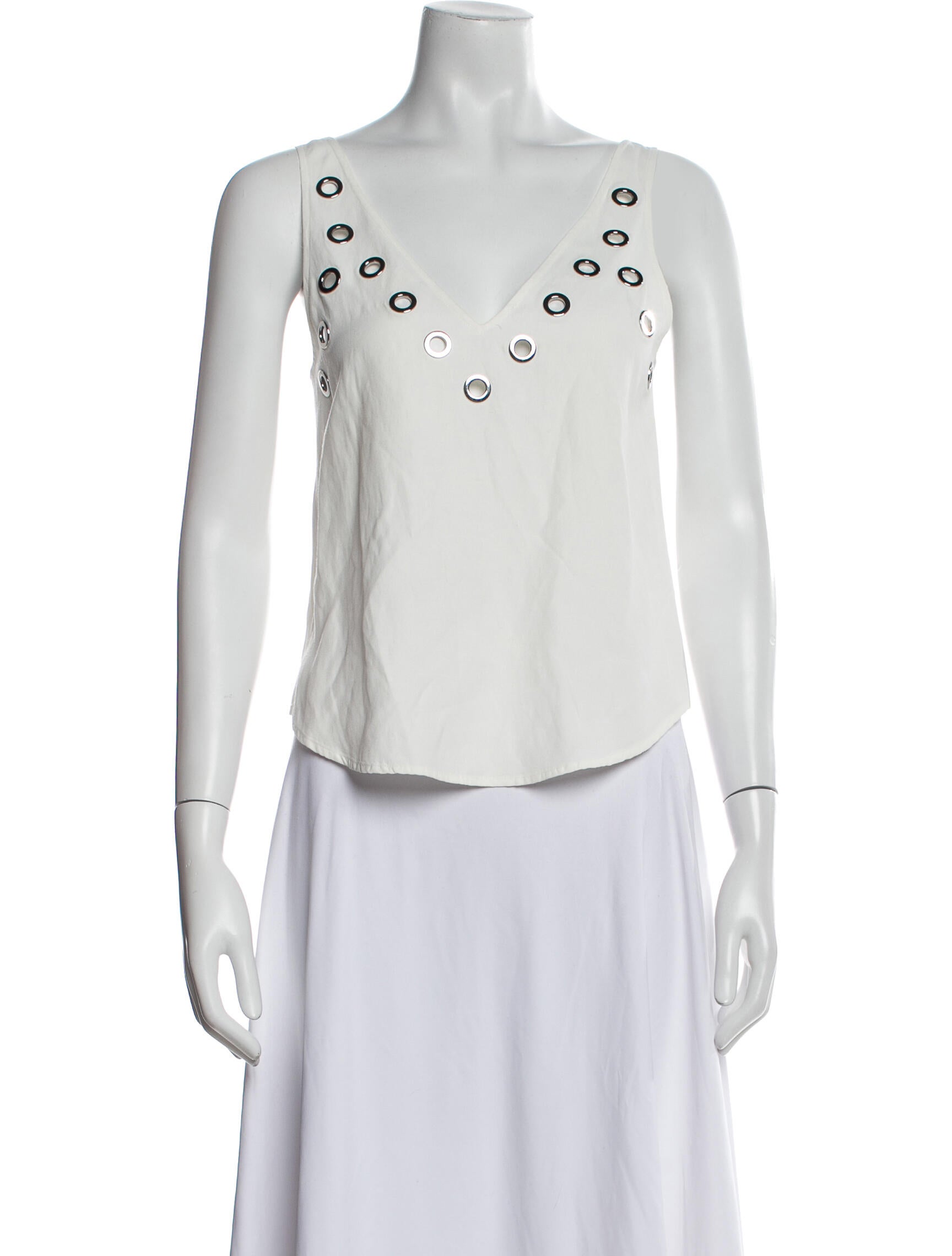 Derek Lam 10 Crosby V-Neck Sleeveless Top