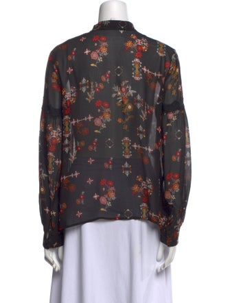 Derek Lam 10 Crosby Silk Floral Print Blouse