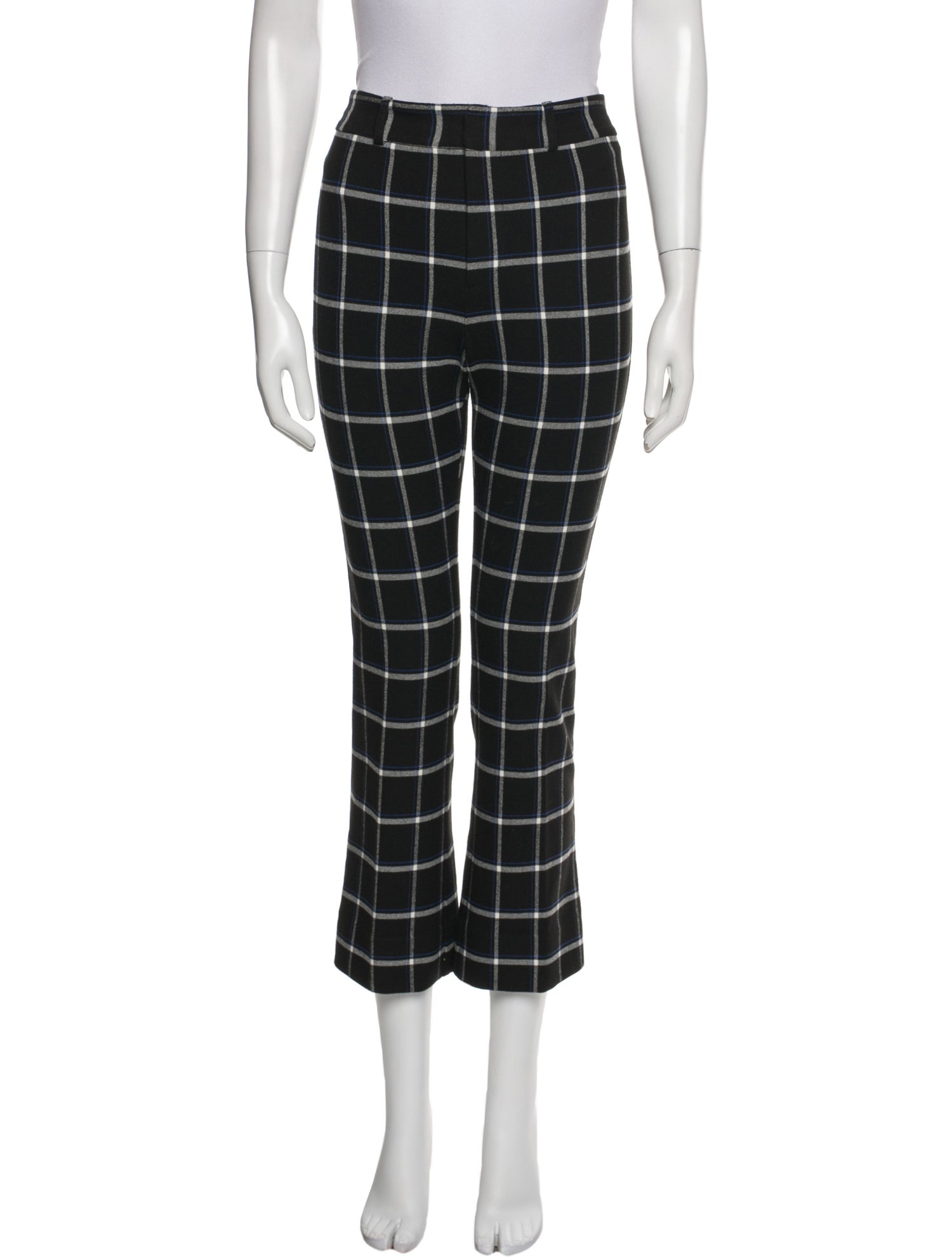 Derek Lam 10 Crosby Plaid Print Straight Leg Pants