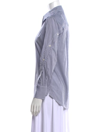 Derek Lam 10 Crosby Striped Long Sleeve Button-Up Top