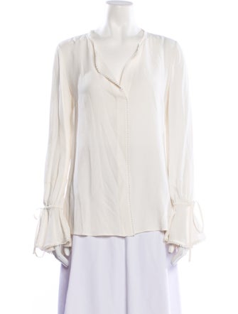 Derek Lam 10 Crosby V-Neck Long Sleeve Blouse