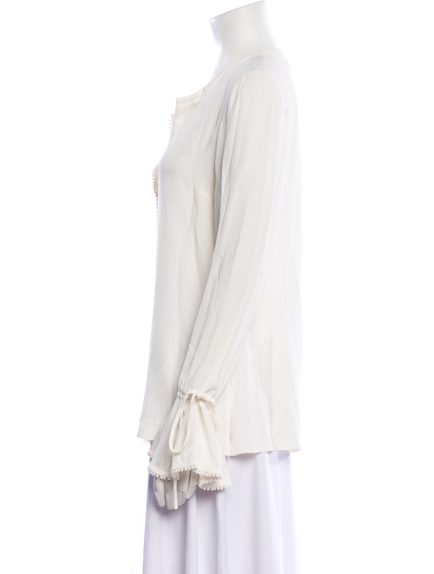 Derek Lam 10 Crosby V-Neck Long Sleeve Blouse