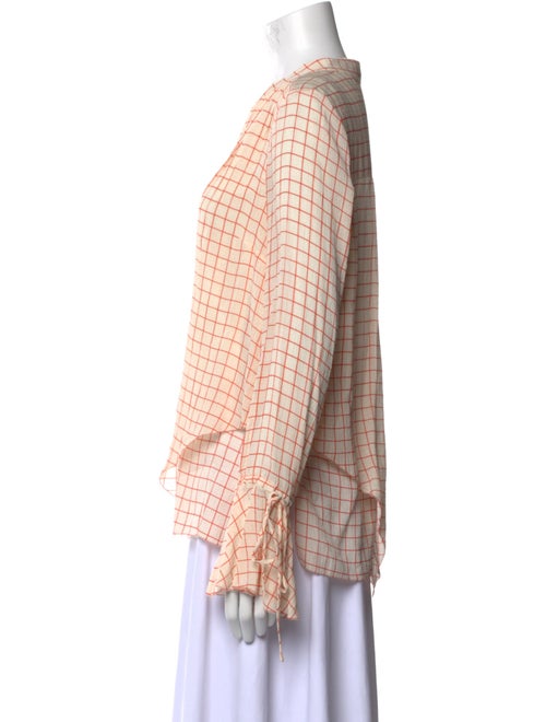 Derek Lam 10 Crosby Silk Plaid Print Blouse