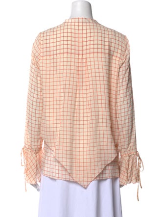 Derek Lam 10 Crosby Silk Plaid Print Blouse