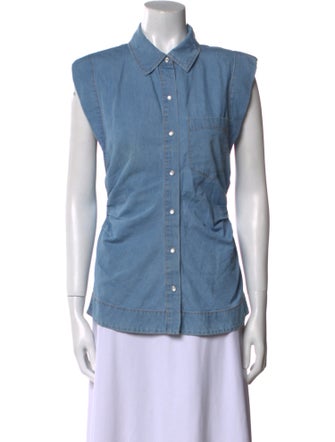 Derek Lam 10 Crosby Sleeveless Button-Up Top