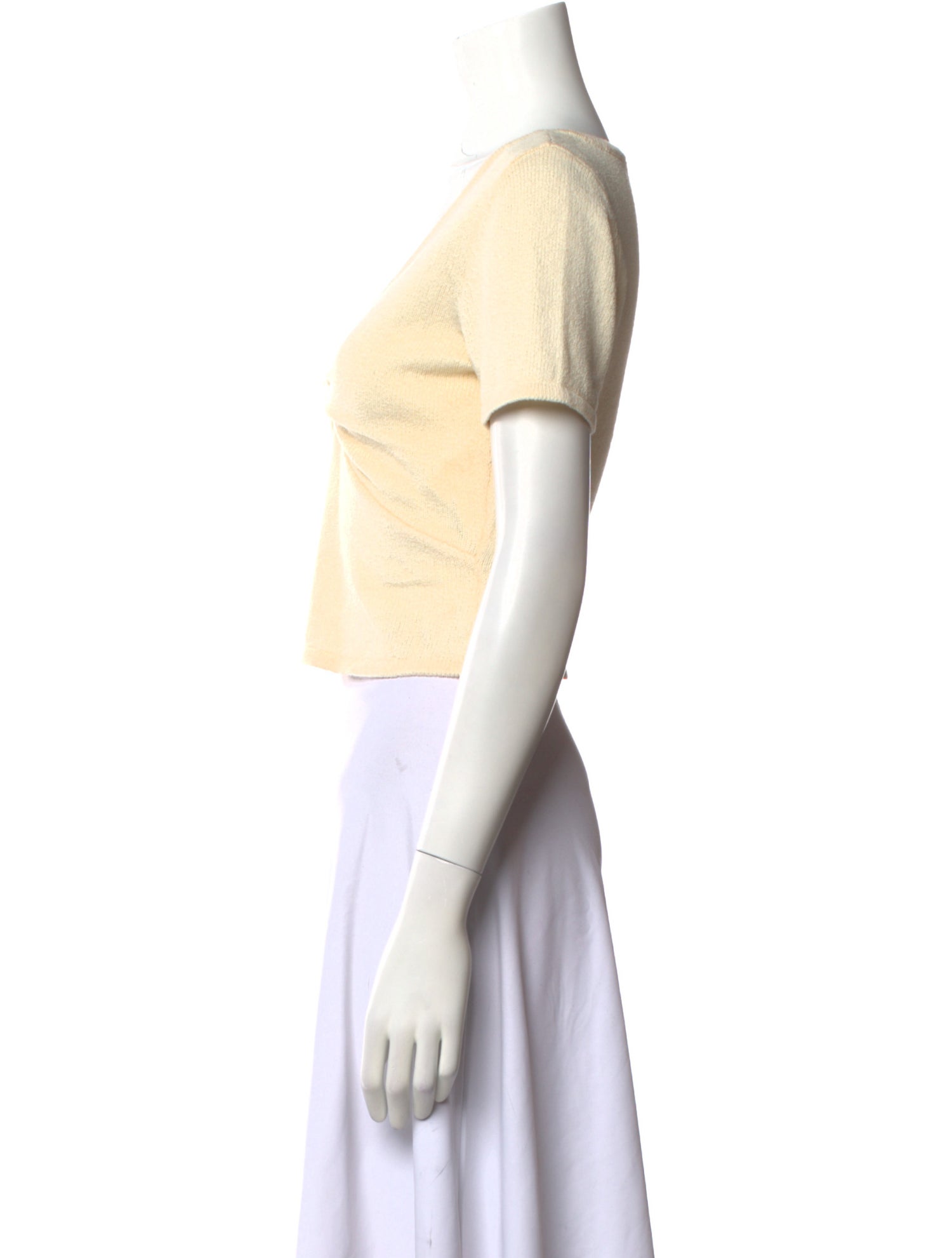 Derek Lam 10 Crosby V-Neck Short Sleeve Crop Top