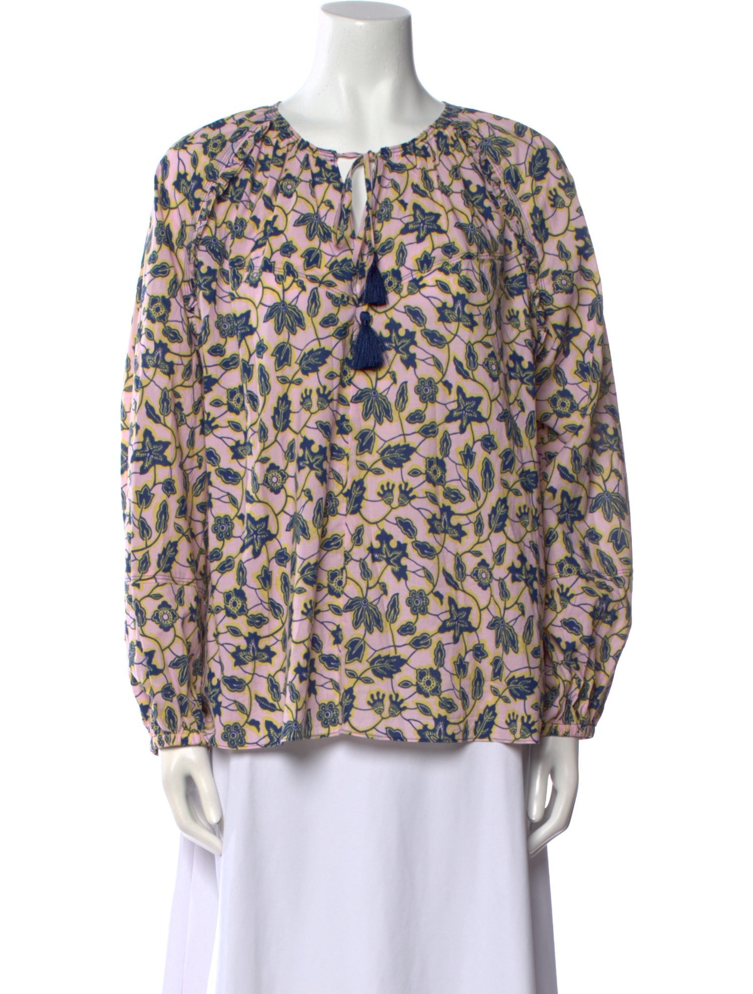 Derek Lam 10 Crosby Floral Print Tie Neck Blouse