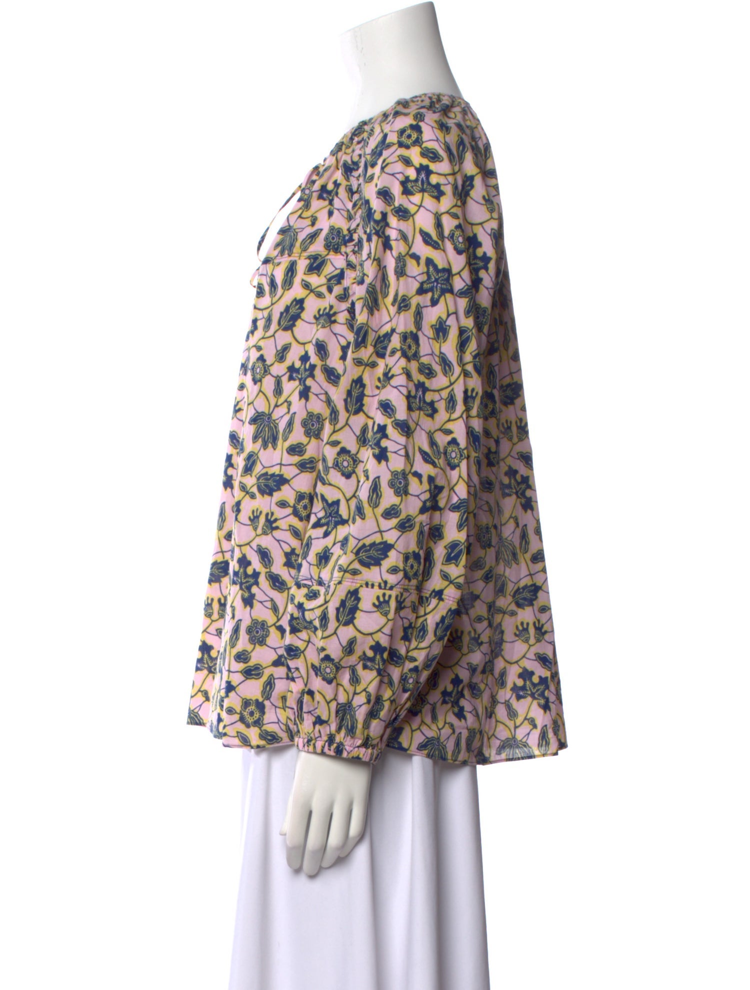 Derek Lam 10 Crosby Floral Print Tie Neck Blouse