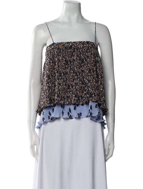 Derek Lam 10 Crosby Printed Square Neckline Crop Top