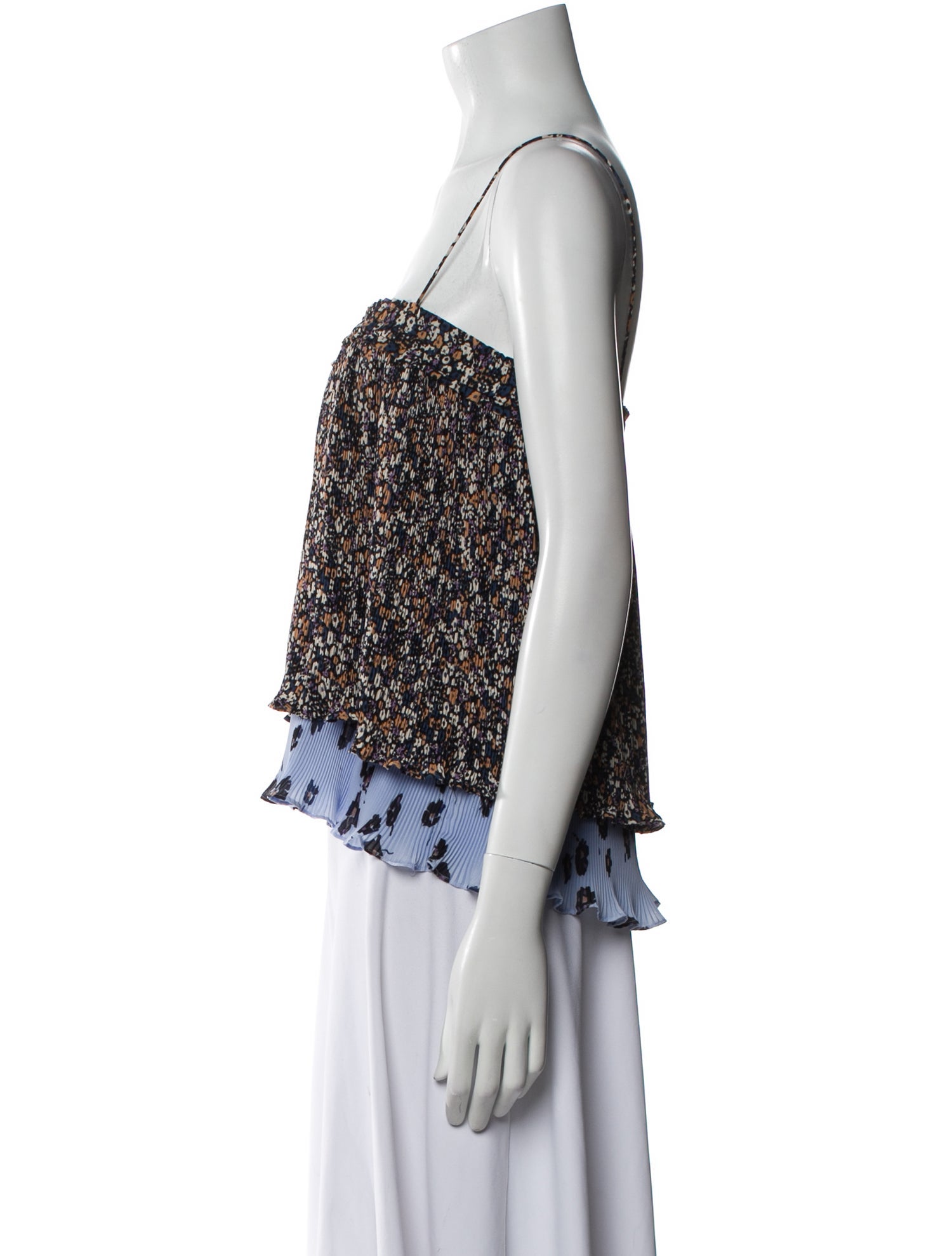 Derek Lam 10 Crosby Printed Square Neckline Crop Top