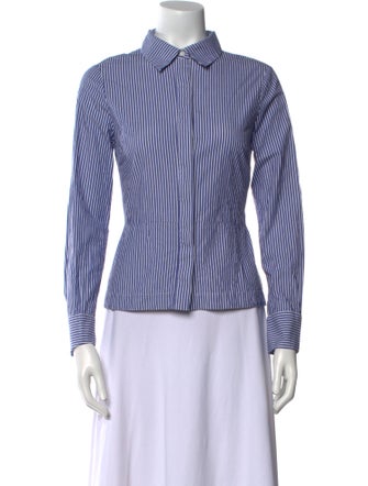 Derek Lam 10 Crosby Striped Long Sleeve Button-Up Top