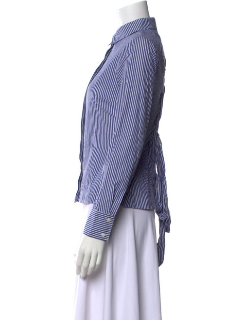 Derek Lam 10 Crosby Striped Long Sleeve Button-Up Top