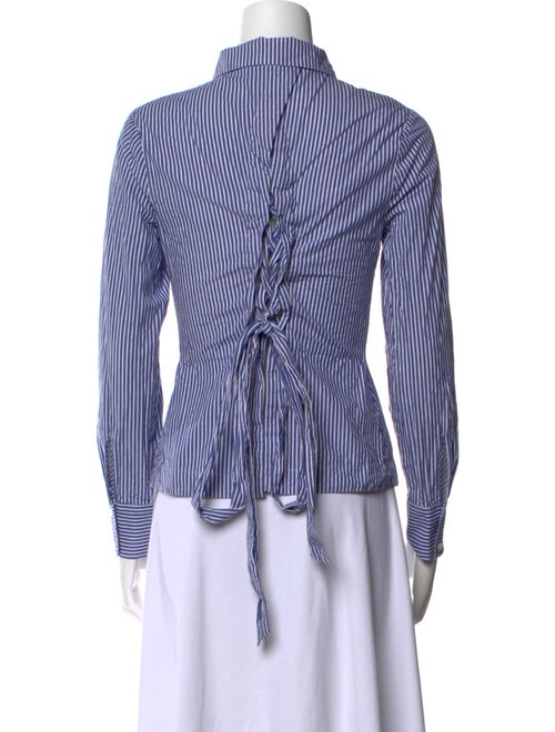 Derek Lam 10 Crosby Striped Long Sleeve Button-Up Top