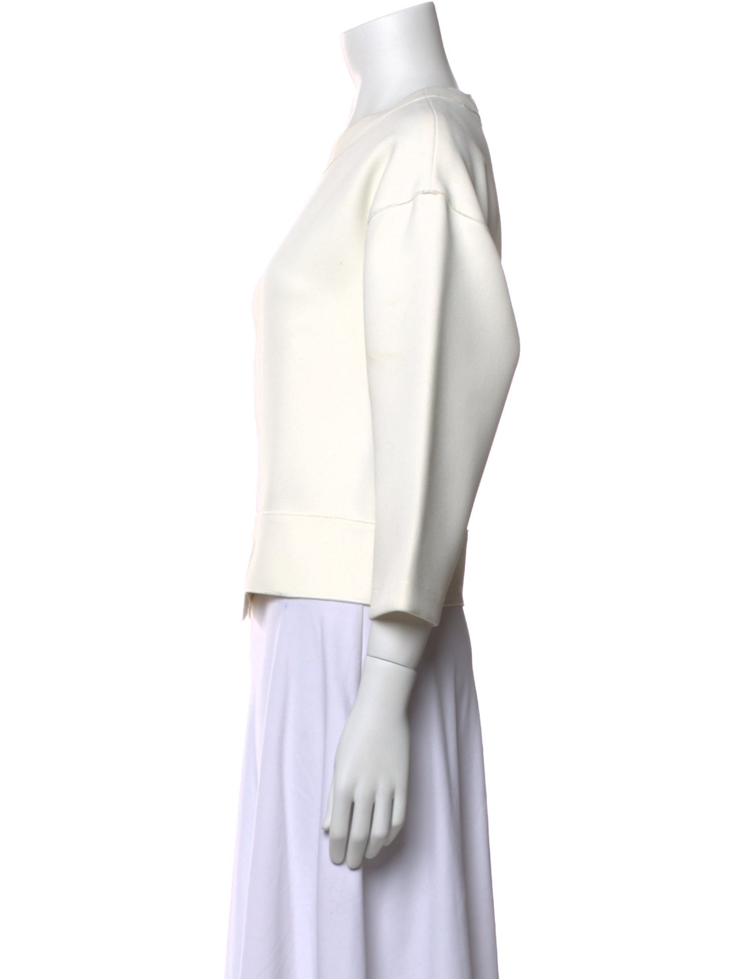 Derek Lam 10 Crosby Crew Neck Three-Quarter Sleeve Sweatshirt