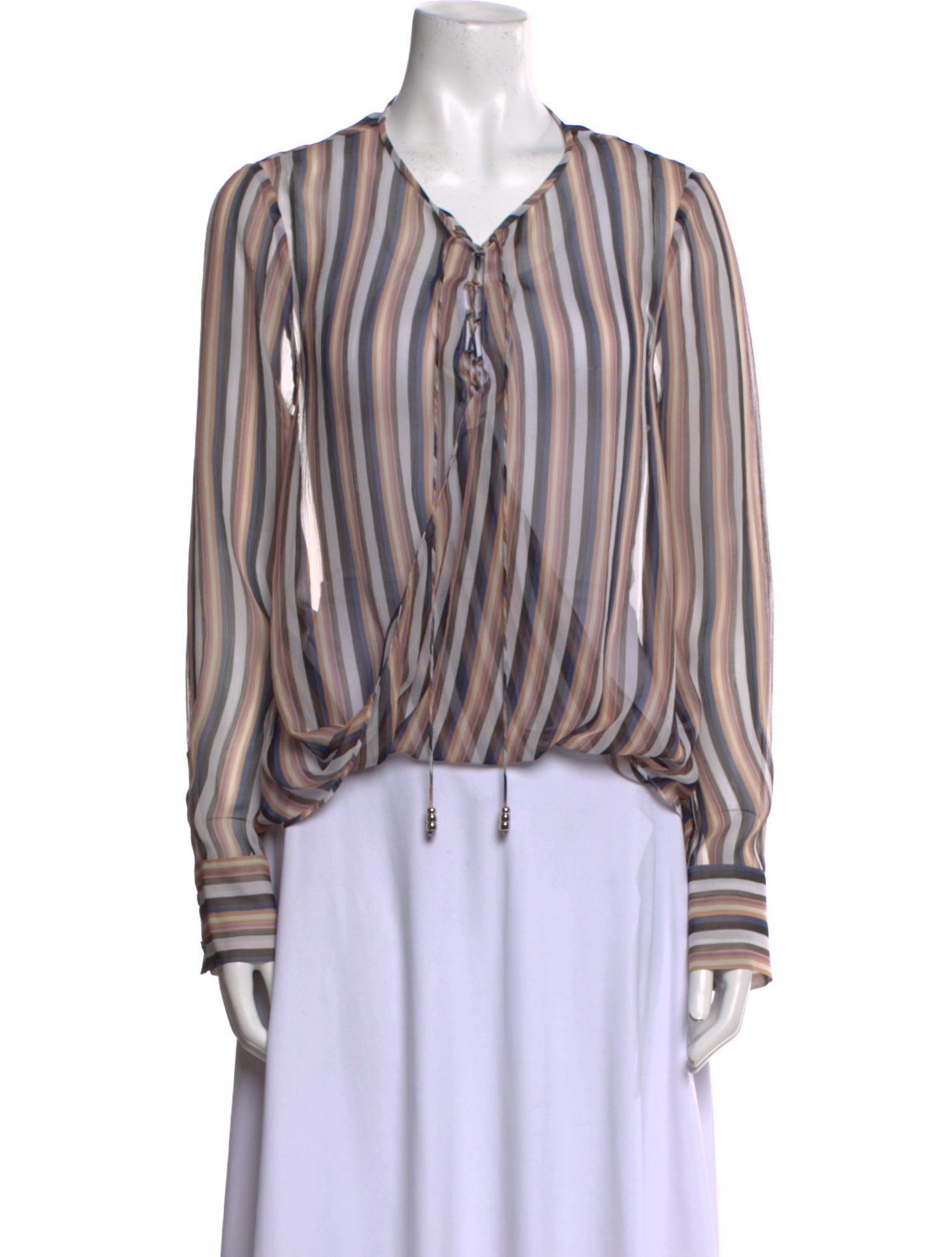 Derek Lam 10 Crosby Silk Striped Blouse