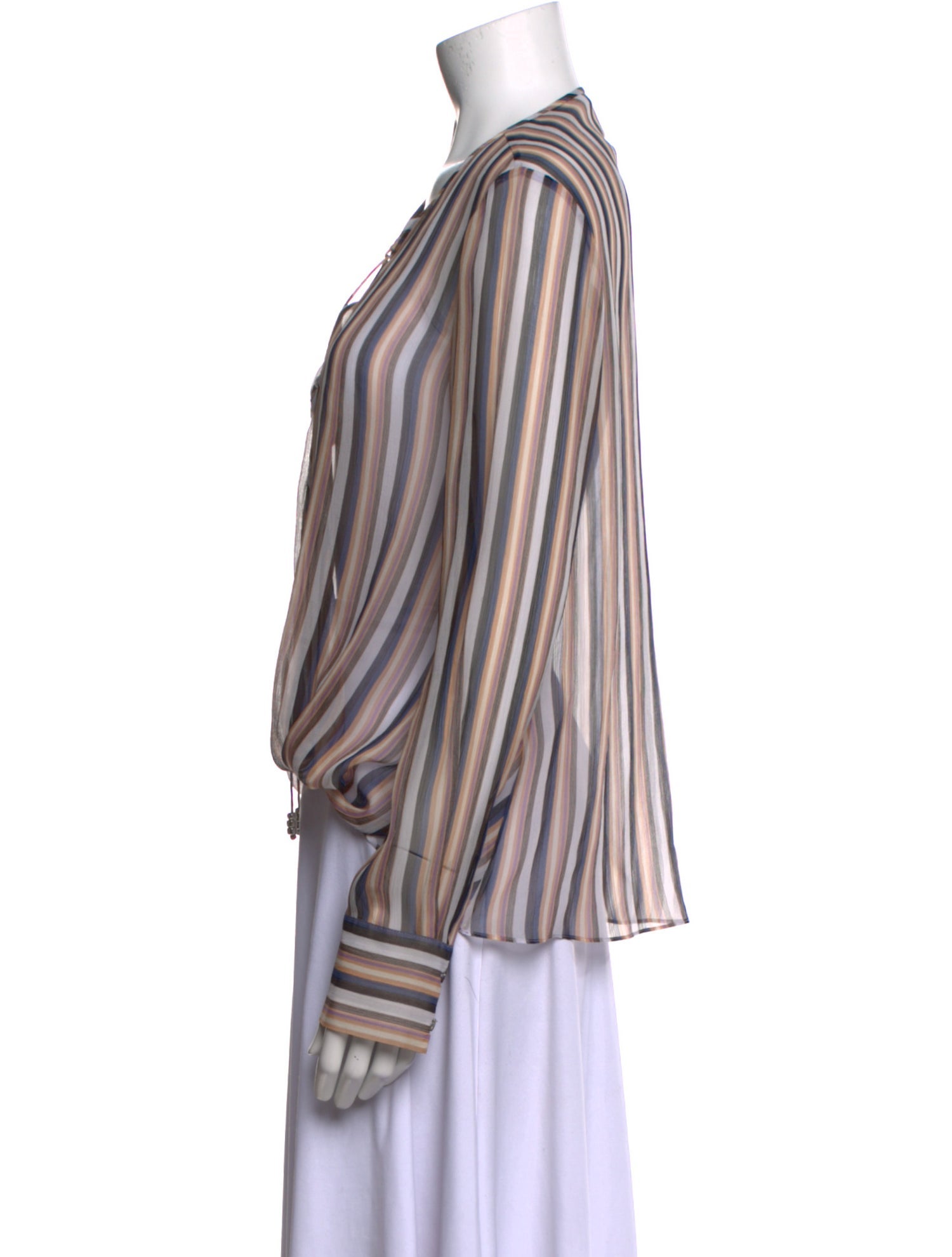 Derek Lam 10 Crosby Silk Striped Blouse
