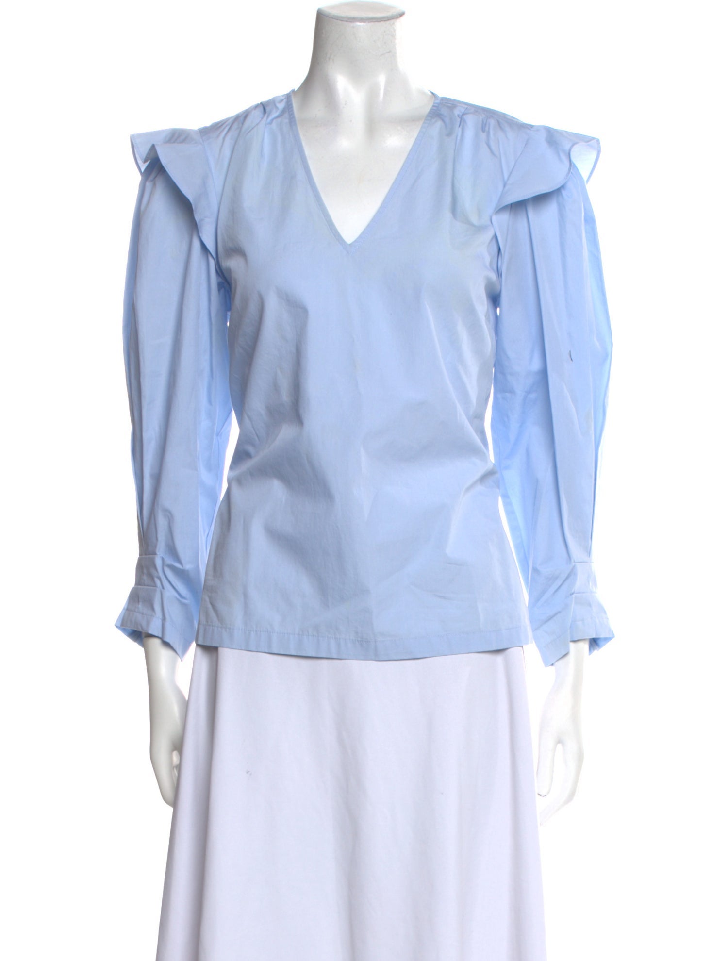 Derek Lam 10 Crosby V-Neck Three-Quarter Sleeve Blouse