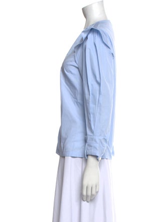 Derek Lam 10 Crosby V-Neck Three-Quarter Sleeve Blouse