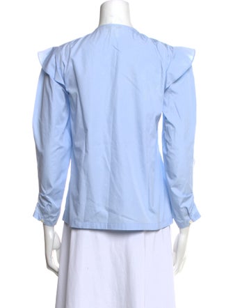 Derek Lam 10 Crosby V-Neck Three-Quarter Sleeve Blouse