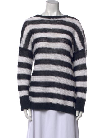 Derek Lam 10 Crosby Linen Striped Sweatshirt