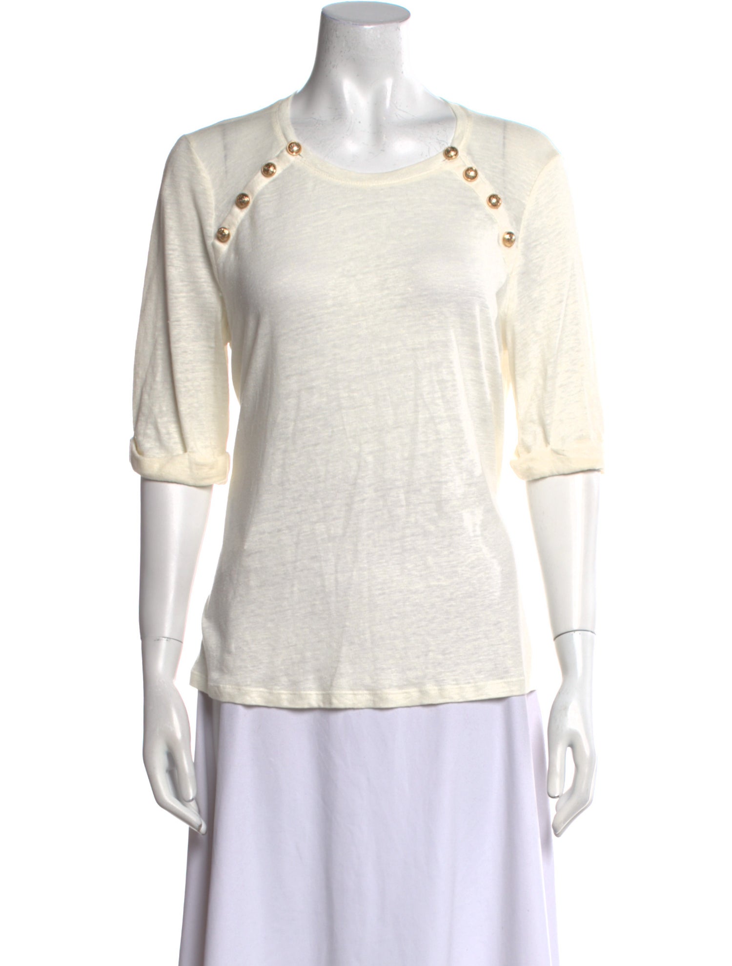 Derek Lam 10 Crosby Linen Scoop Neck T-Shirt