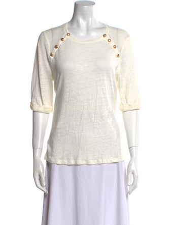 Derek Lam 10 Crosby Linen Scoop Neck T-Shirt