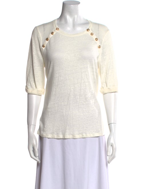 Derek Lam 10 Crosby Linen Scoop Neck T-Shirt