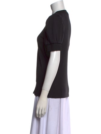 Derek Lam 10 Crosby V-Neck Short Sleeve Button-Up Top