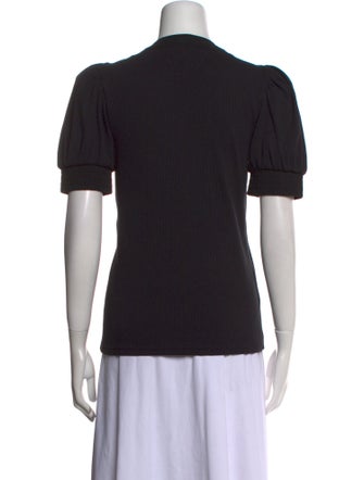 Derek Lam 10 Crosby V-Neck Short Sleeve Button-Up Top