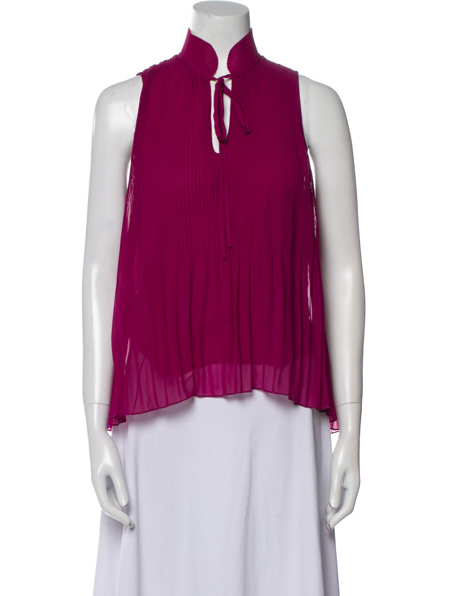 Derek Lam 10 Crosby Tie Neck Sleeveless Blouse