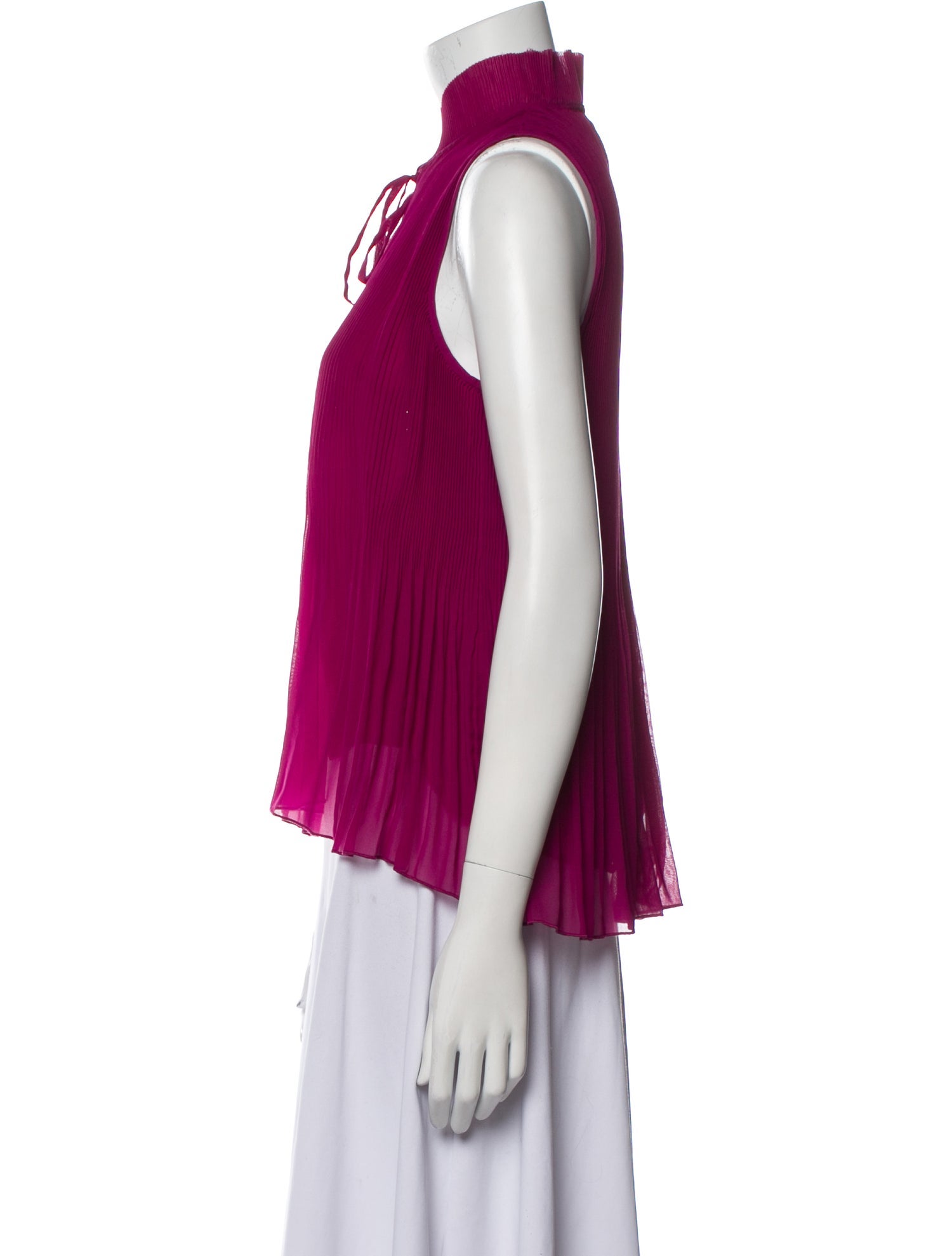 Derek Lam 10 Crosby Tie Neck Sleeveless Blouse