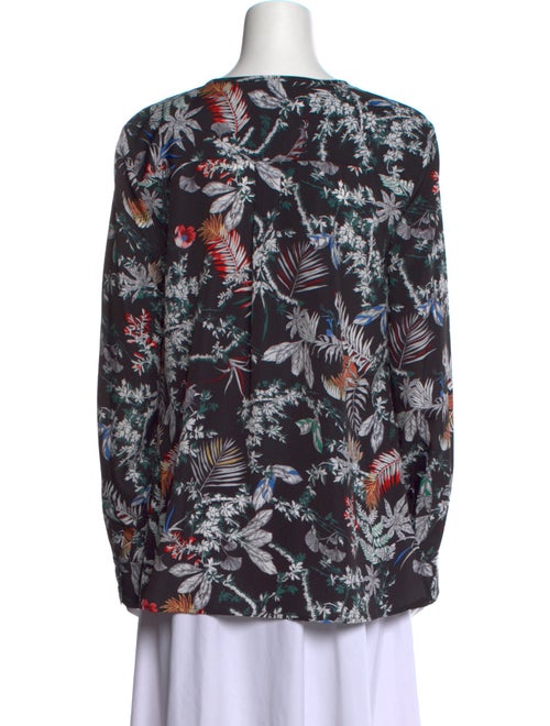 Derek Lam 10 Crosby Floral Print Crew Neck Blouse