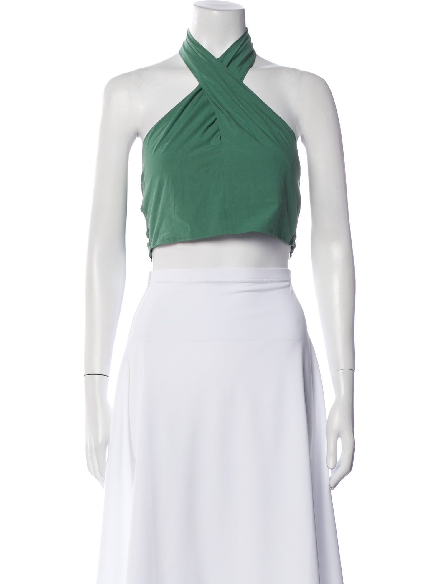 Derek Lam 10 Crosby Halterneck Sleeveless Crop Top