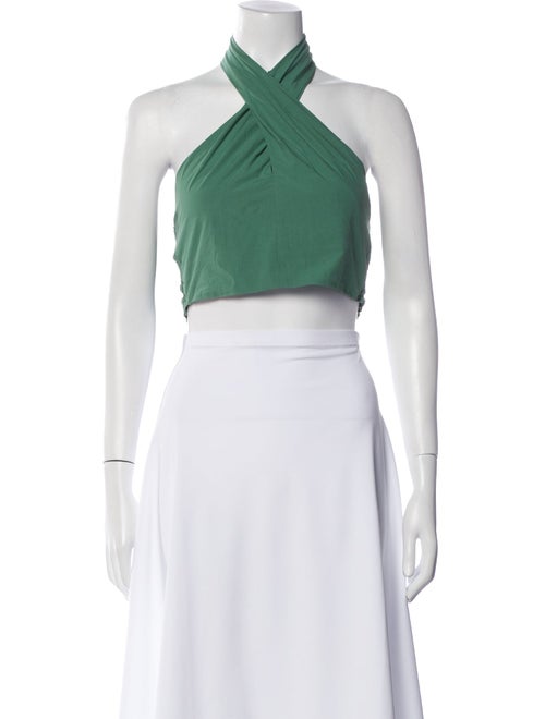Derek Lam 10 Crosby Halterneck Sleeveless Crop Top