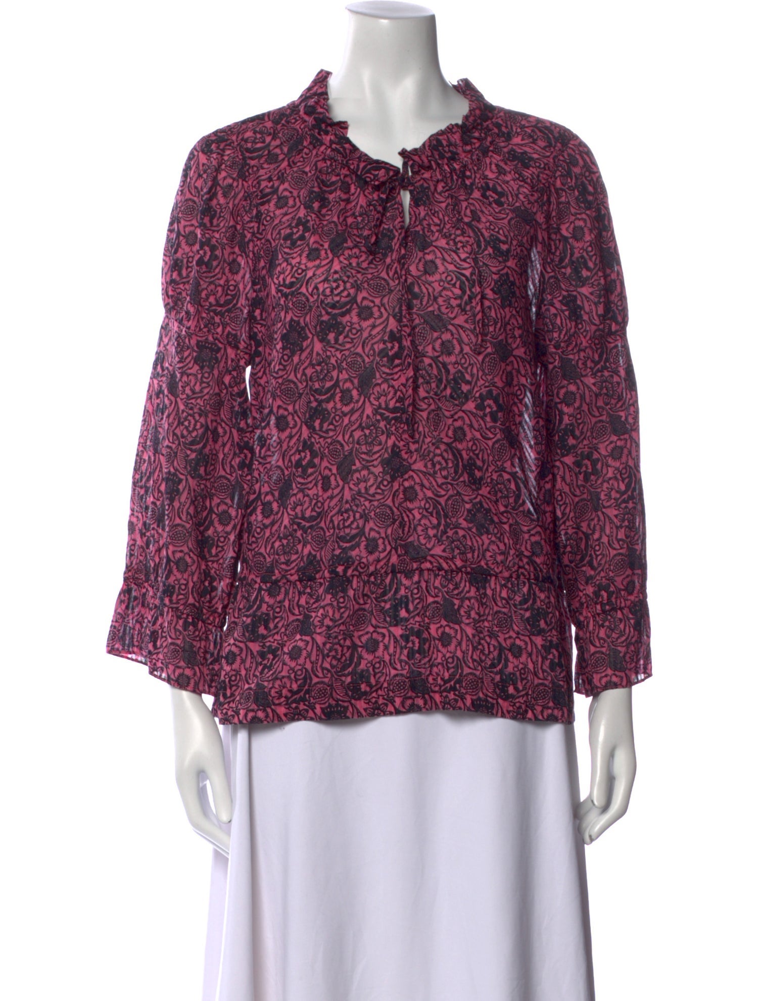 Derek Lam 10 Crosby Printed Mock Neck Blouse