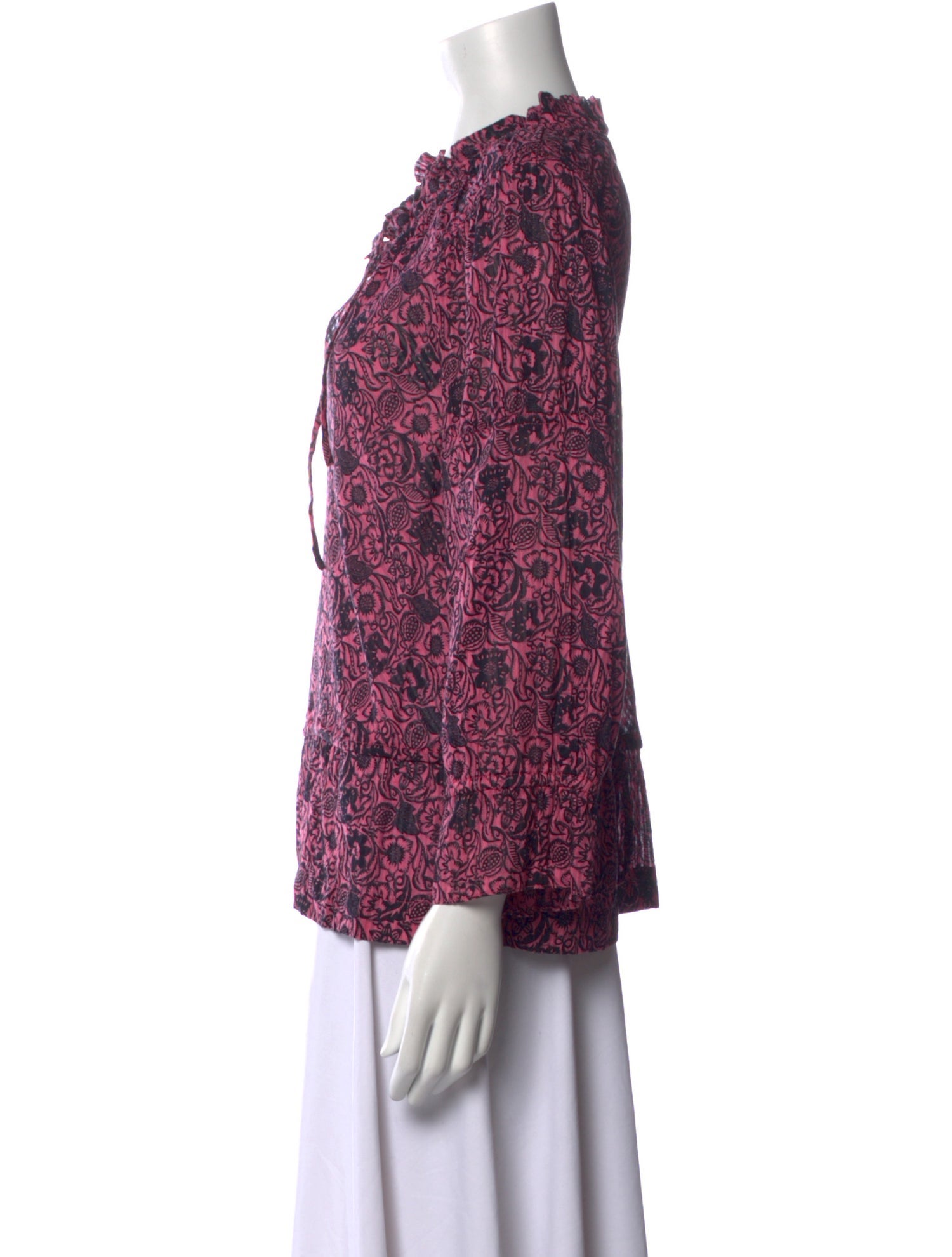 Derek Lam 10 Crosby Printed Mock Neck Blouse