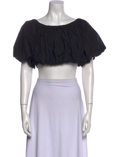 Derek Lam 10 Crosby Scoop Neck Short Sleeve Crop Top