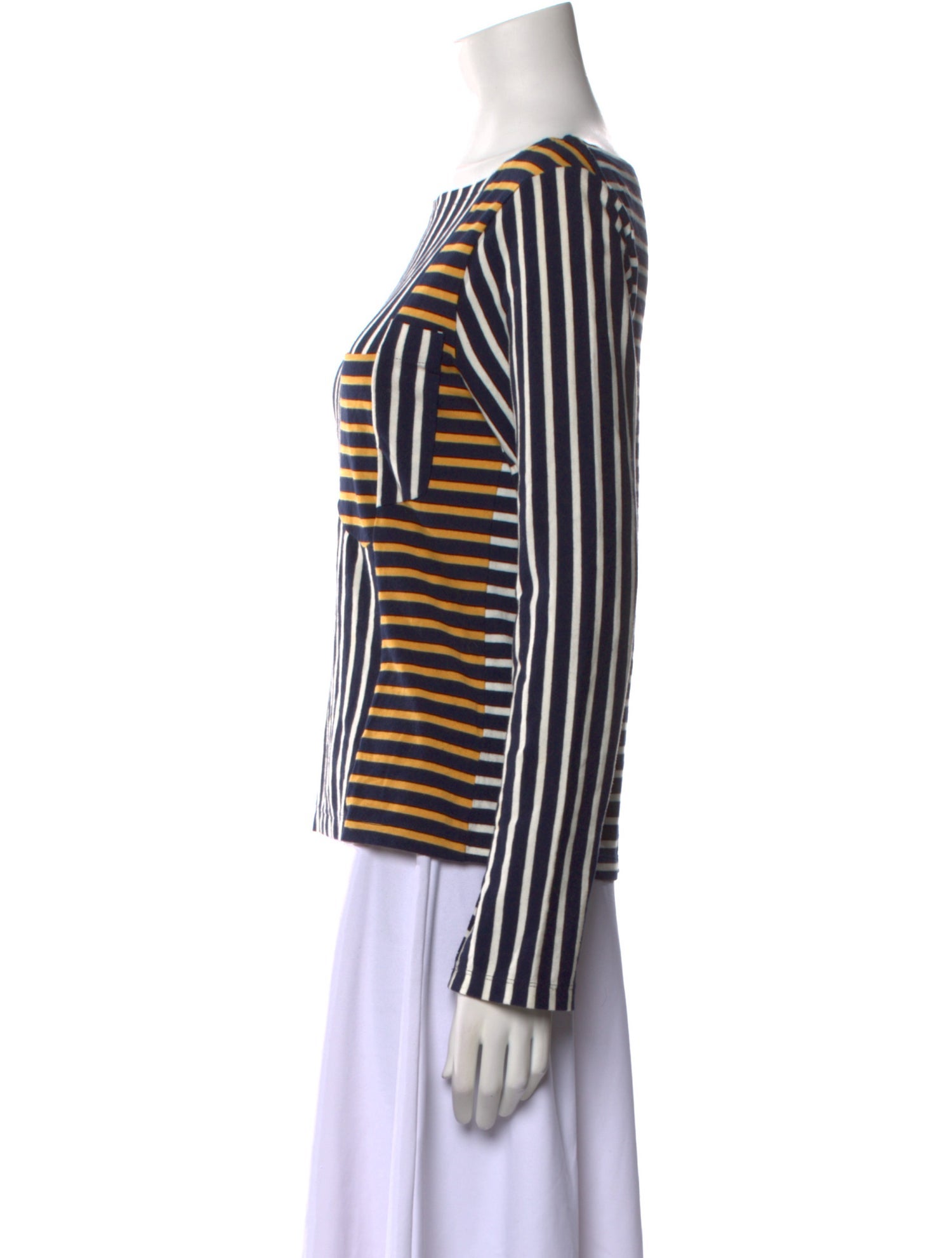 Derek Lam 10 Crosby Striped Bateau Neckline Top