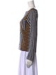 Derek Lam 10 Crosby Striped Bateau Neckline Top