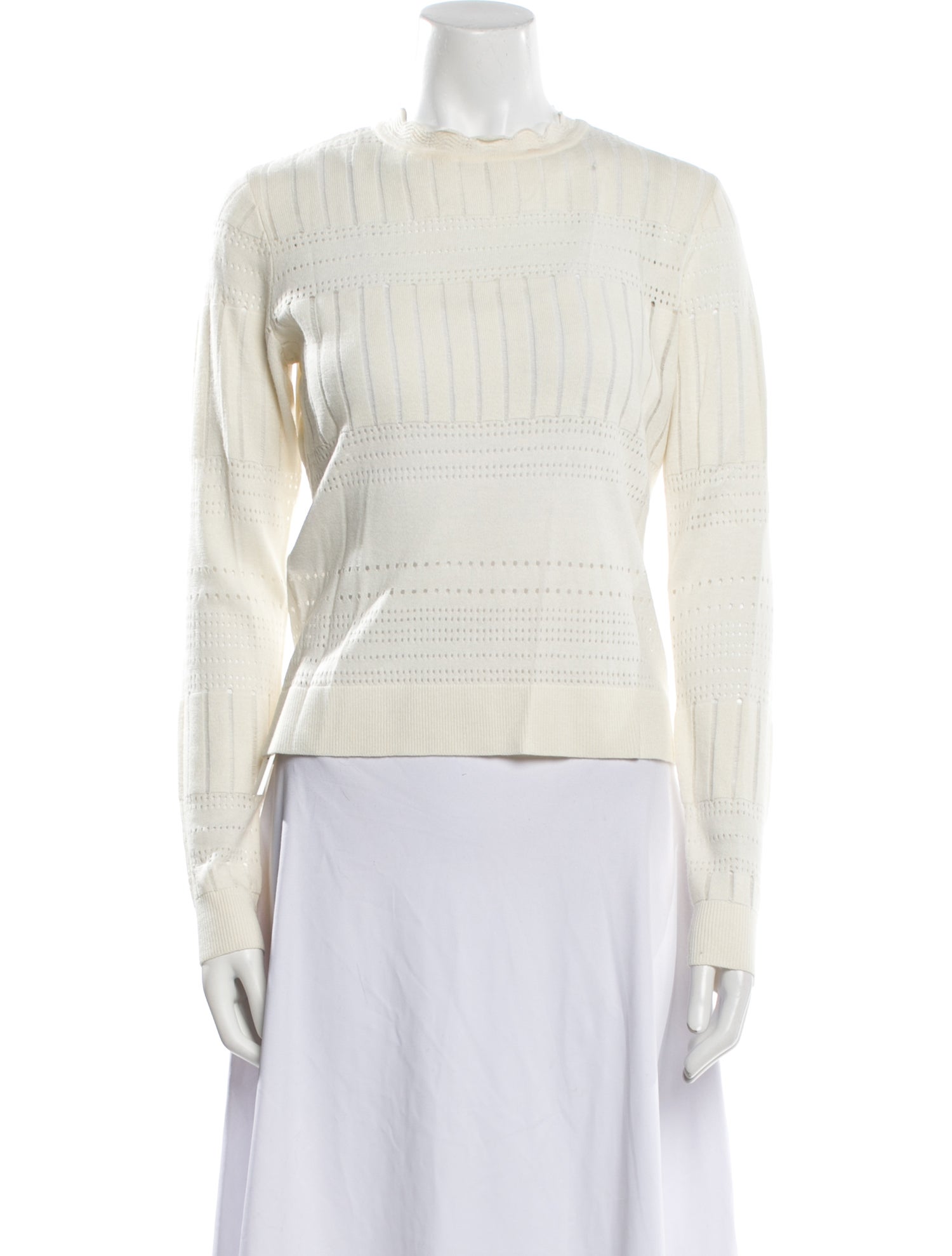 Derek Lam 10 Crosby Crew Neck Long Sleeve Crop Top