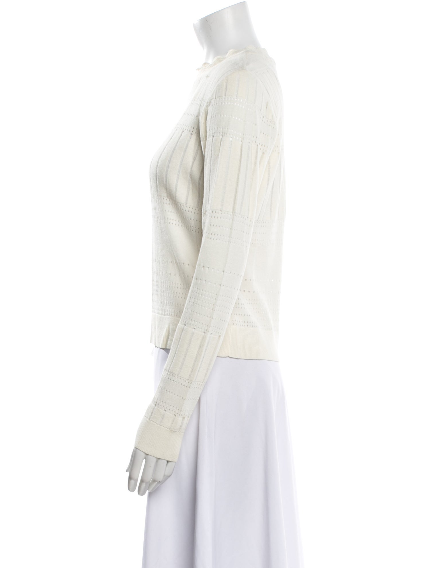 Derek Lam 10 Crosby Crew Neck Long Sleeve Crop Top