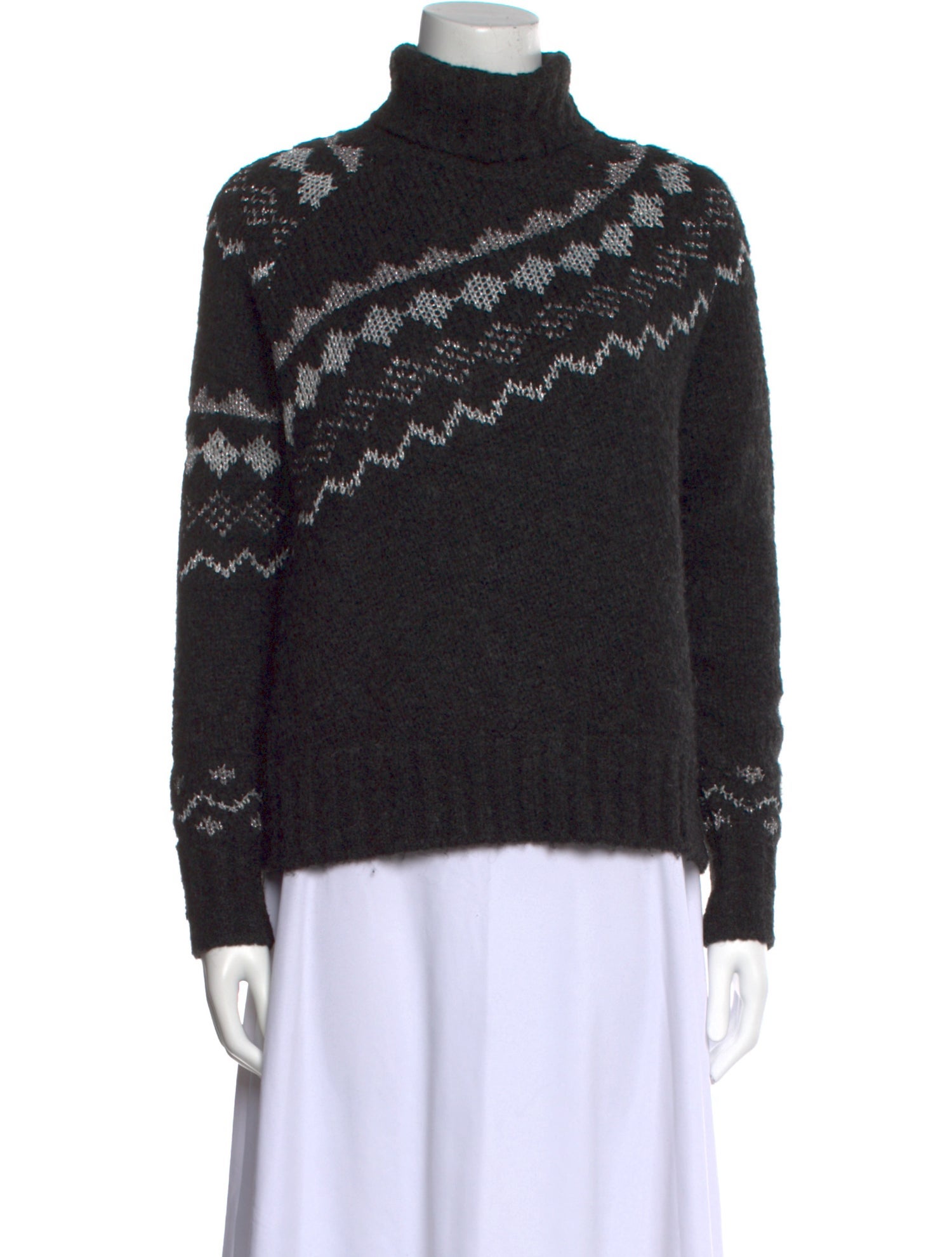 Derek Lam 10 Crosby Printed Turtleneck Sweater