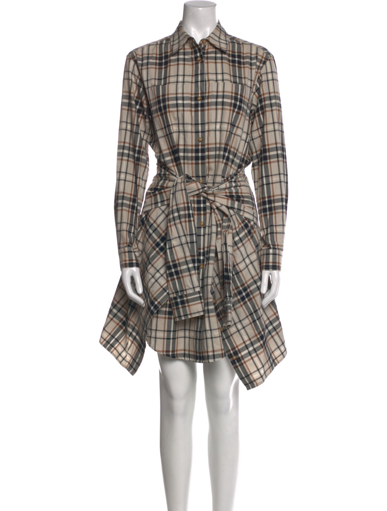 Derek Lam 10 Crosby Plaid Print Mini Dress